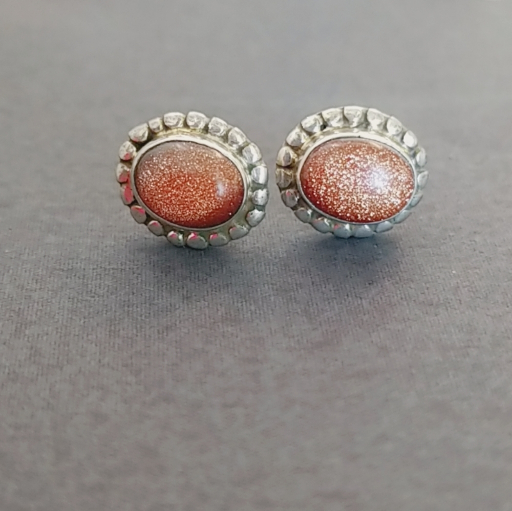 Sand Stone stud earrings.